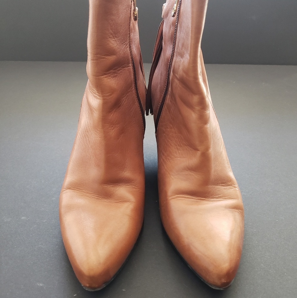 Pedro Miralles Caramel Wedge Booties Size 9